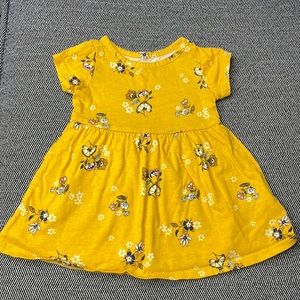 Yellow Floral Print Dress